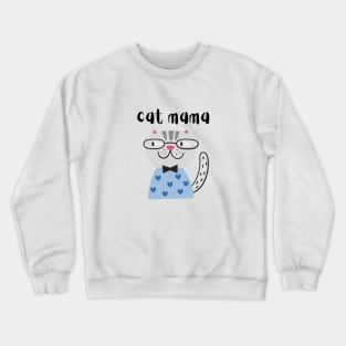 Cat Mom Shirt for Women, Cat Mama T Shirt for Mom Gift from Kids, Funny Pet Lover Tshirt for Her, Cat T-Shirt Gift for Women, Cat Lover Tee Crewneck Sweatshirt